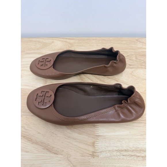 Tory Burch Shoes - Tory Burch Minnie Travel Ballet Flat Designer Women's Tan Brown EU 42/ 10.5 #23